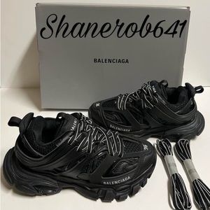Balenciaga Track Trainers Triple Black Women Size 6 BST VNDS